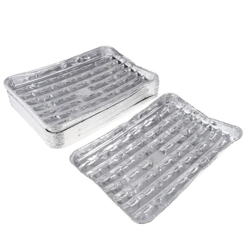 20pcs/set Desechables de papel de Aluminio Sartenes Barbacoa para Asar las Bandejas de la Placa de Hornear