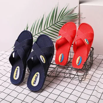 Familia cuarto de Baño, Zapatillas de Baño de la Pareja, el Hogar de la Cruz Zapatillas Casual de PVC de Color Sólido Zapatillas de Mujer para Hombre Zapatos de Casa