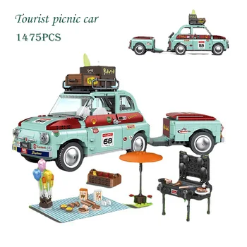 Juguetes educativos para niños de bloques de Turismo de picnic coche Modular MOC Ladrillo de Pequeñas partículas de la asamblea Niño niña niños del regalo del día de la