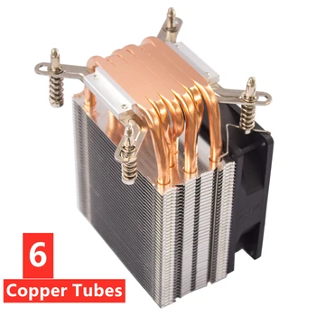 El disipador de la CPU 2/4/6 Tubo de Cobre Grueso 9cm Ventilador de Refrigeración del Disipador de calor del Radiador para LGA775 1150 1151 1155 1156 1200 1366 X79 X99 AM3 AM4
