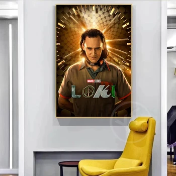 Loki 2021 Nueva Maravilla de la Serie de TV Cartel de Tom Hiddleston Arte de la Pared Primer Cartel de la Pintura sobre Lienzo HD de Impresión de Imagen de Decoración de la Pared