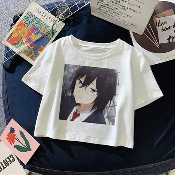 Verano Casual Ropa De Manga Corta De La Camiseta De Horimiya Kun Anime Camiseta De Las Mujeres Graphic Tees De Harajuku Camiseta De Mujer Crop Tops