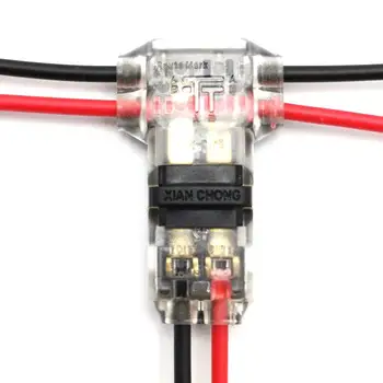 5PCS H T tipo 1Pin 2Pin Scotch Bloqueo Rápido de Empalme de Cable a los Conectores de los Terminales de Crimpar Coche Eléctrico de Audio de 24-18AWG Conjunto de cables