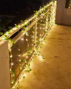 Luces solares de la Hoja de Arce de Hadas Luces LED al aire libre Impermeable de la Guirnalda Solar de la Lámpara de la Navidad para la Decoración del Jardín de la Lámpara del Patio de Luz
