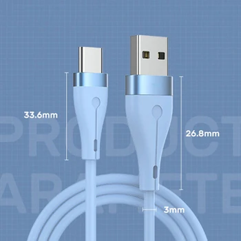 USB Tipo C Cable Para Samsung, Xiaomi, Huawei P30 Pro Teléfono Móvil de Carga Cable de Datos Móviles Líquido de Silicona Cable Micro USB