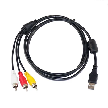 1.5 Metros de 3 RCA a USB 2.0 Convertidor de Cable del Adaptador de Cable para conexión USB de la televisión o PC