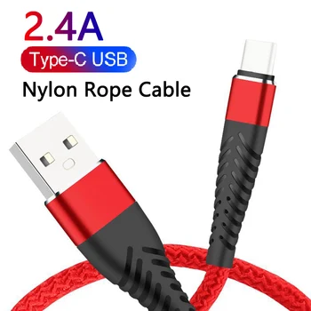 Usb Tipo C Cable de 2.4 Carga Rápida Cable de 1M/2M/3M de Tipo C, la Carga Rápida de Nylon Trenzado de Cable de Transferencia de Datos Cable para el Teléfono Android