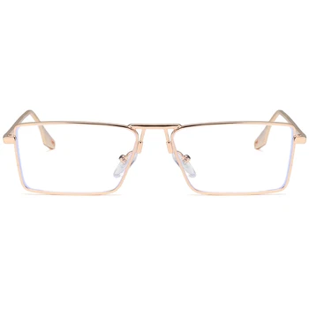 Peekaboo plaza gafas de marco las mujeres en el estilo retro de oro full metal gafas para los hombres lente transparente masculina accesorios regalos de cumpleaños