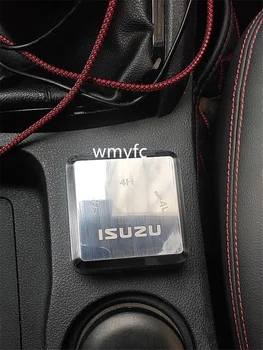 2012+ coche accesorios para el Isuzu D-MAX MU-X en Todas las ruedas-caja de la unidad para proteger 4WD cubierta de interruptor de cromo ABS de plástico de Caja Transparente