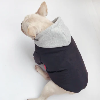 Caliente de Espesor de Perro Ropa de Invierno para Perros Pequeños Bulldog francés de la Moda de Impresión Sudaderas Chihuahua Chaqueta Pug Traje Traje de Yorkie