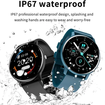 2021 Reloj Inteligente Hombres Mujeres Personalizar el fondo de pantalla del Monitor de Ritmo Cardíaco de Fitness Tracker Deporte Impermeable Smartwatch Para IOS, Android