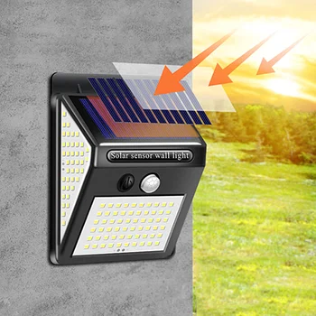 150 Led sensor de Movimiento de PIR LED Solar Luz IP65 al aire libre Solar de la Pared Bombilla de la Lámpara Impermeable de la luz Solar Powered para el Jardín de la Calle
