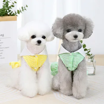 Celosía de Ropa de Perro Vestido Lindo para Mascotas Ropa para Perros Pequeños Animales de Impresión Suave Trajes de Moda de la Primavera Verano de Yorkshire Ropa Perro
