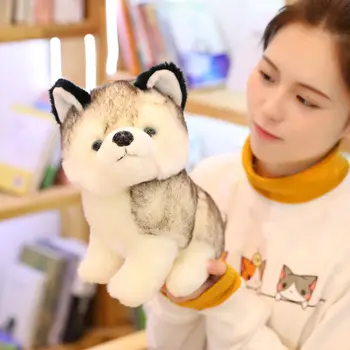 Lindo simulación husky muñeco de peluche de juguete de perro cachorro Erha muñeca de la muñeca de la chica de regalo de cumpleaños