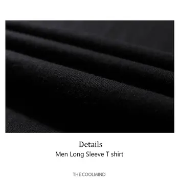 COOLMIND algodón ropa de impresión de amor a los hombres de la camiseta de la moda casual de manga larga camiseta de los hombres suelta la camiseta para hombre camisetas