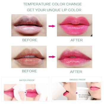 El 99% de ALOE VERA Jelly barra de labios de un Cambio de Temperatura de Color Hidratante de Labios de Palo de Tinte Rosado de Maquillaje Batom