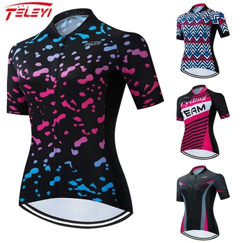 2020 Teleyi Mujeres Jersey de Ciclismo de Manga Corta Deporte de Carreras de MTB de la Bicicleta Jersey Ciclismo Camiseta del Equipo Pro Ropa ciclismo Maillot