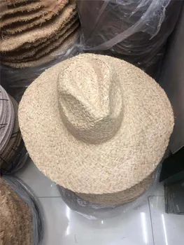 202104-2509100 nuevo verano de la Mano de rafia hierba grandes sombreros de ala tapa hombres mujeres panamá jazz sombrero