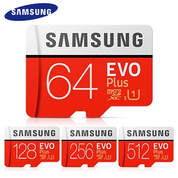 SAMSUNG Micro SD de 128 gb Tarjeta de Memoria de 64 gb 256 GB EVO Plus Clase 10 TF Tarjeta de C10 Tarjeta SD de 100 mb/S MicroSD UHS-1 cartao de memoria