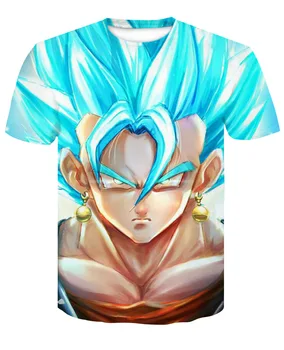 2021 Verano Nueva camiseta de Anime de Dragon Ball de la Impresión en 3d de los Hombres, el Tamaño de la T-shirt de Moda de Poliéster de Manga Corta