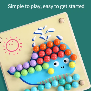 DIY Eliminación de Bolas de Clip de Bolas de Madera Montessori Clasificación de Juguete de Color Apilados Partido de Juguetes Educativos de la motricidad Fina de Capacitación Juego de mesa