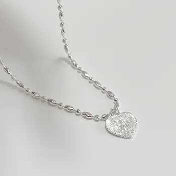 Brillantes Real. 925 de la plata Esterlina de Oliva Perlas de la Cadena de clavícula collar Irregular del Corazón Colgante de la Joyería
