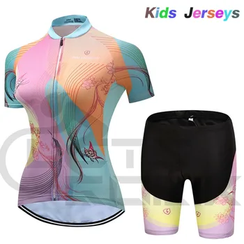2019 Niños Pro Cycling Jersey Conjunto de Ropa Ciclismo Ciclismo Kit para el Verano de Manga Corta Transpirable de secado Rápido de Bicicletas Grils Ropa