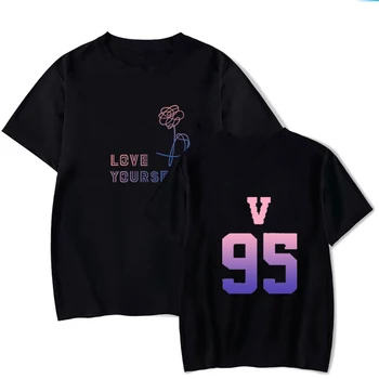 El amor a ti mismo impreso T-shirt Jin, SUGA, j-hope, RM, Jimin, V, Jung Kook monograma top oversize propia camiseta de Verano de 2020 Femme
