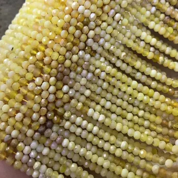 Amarillo Natural ópalo 3*4 mm facetas rondelle bolas rueda de semillas de bolas de colores encanto De la Joyería DIY collar Pulsera