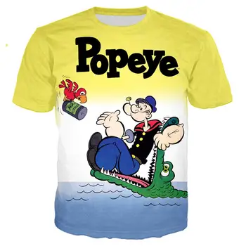 Dibujos animados de Popeye Harajuku Anime de la venta Caliente de los Hombres de las Mujeres unisex 3D Ropa T-Shirt Camisetas Mejores Camisetas, Además de Talla 6XL ins camiseta Divertida