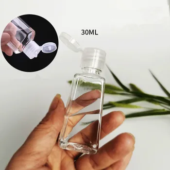 10pcs 30 Ml Trapezoidal Vacío Desinfectante de la Mano de Botellas Rellenables Recipiente de Plástico Transparente Botella de Gel de Tamaño de Viajes de Botellas