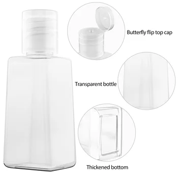 10pcs 30 Ml Trapezoidal Vacío Desinfectante de la Mano de Botellas Rellenables Recipiente de Plástico Transparente Botella de Gel de Tamaño de Viajes de Botellas