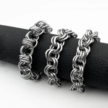 La moda de titanio de acero multi-ronda pulsera de acero inoxidable simple de los hombres y mujeres de todos-partido de la joyería caliente de la venta
