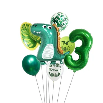 Nuevo Dinosaurio de la Fiesta de Cumpleaños Decoración de Globos de 32 Pulgadas Verde Digital de papel de Aluminio Establecer Globo de Helio de los Niños de Juguete