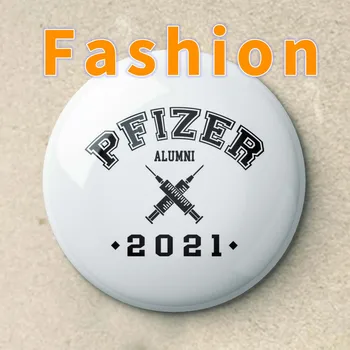 Pfizer Egresados 2021 Vacunados acx el Esmalte Suave Pin Amante de la Insignia de Solapa Sombrero de Moda Creativo de Metal de la Decoración de la Joyería de Regalo de las Mujeres