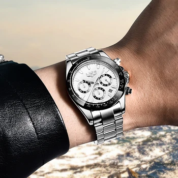 2021 Nueva LIGE Reloj de los Hombres de Moda del Deporte del Cronógrafo Relojes para Hombre de la Marca Superior de Lujo de Acero Inoxidable de la prenda Impermeable de Cuarzo Reloj Masculino