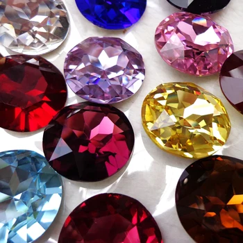 Gran Señaló Ronda de 27 MM de Cristal de Diamante de lujo de piedra Cristales de Decoración diy para la fabricación de Joyas