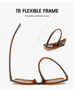 ELITERA Marca de Gafas de sol Polarizadas TR90 Marco Cuadrado Clásico Masculino Recubrimiento de Espejo de las Gafas de sol de los Hombres de Conducción Gafas de Sol Rectangulares
