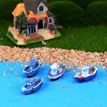 Mini Playa de el Barco de la casa de Muñecas de Hadas Jardín Estatuilla Miniatura/DIY Craft Adorno Micro paisaje de la Decoración del Hogar, Suministros