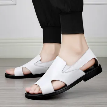 2021 Nuevas Sandalias de los Hombres de Cuero de los Diseñadores de los Hombres Clásicos Sandalias Suave de Verano, Zapatos de Cuero Genuino de Sandalias Sandalias Hombre de 45