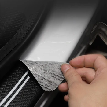 Para la Línea de Accesorios 4Pcs Car Styling Umbral de Umbral de la Puerta Pedal Protector de Fibra de Carbono Pegatinas