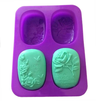 Nuevos Agujeros de Silicona de Jabón del Molde de Rosa en Forma de Mariposa Sugarcraft Fondant de Jabón del Molde 3D Flor Molde Para Jabón Casero