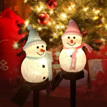 Al aire libre de la Decoración del Jardín del Paisaje de la Luz Solar de Navidad de la Serie de dibujos animados de muñeco de Nieve de la Tierra de la Lámpara de la Plataforma Creativa de Césped LED Luz