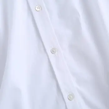 2021 De La Camisa De Las Mujeres Tops Simple Moda De Popelina Blanca Sólida Marchita Estilo De Inglaterra Señora De La Oficina De Blusas Mujer Blusas Mujer De Moda