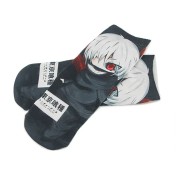 BG841 Dongmanli 1 Par de Anime Ghost Calcetines de las Mujeres Calcetín de dibujos animados de Anime Divertido Corto Lindo Kawaii Feliz de Moda Casual Calcetines