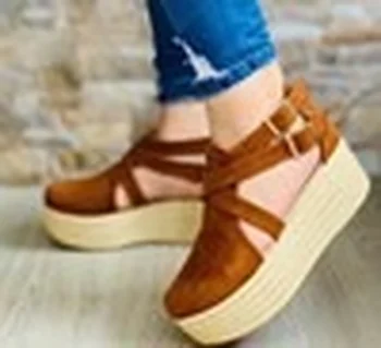 Las mujeres Sandalias Vintage Zapatos de Cuña de Mujer Hebilla de la Correa de la Paja de Espesor Inferior Flats, Sandalias de Plataforma Rebaño Mujeres Zapatos de Verano 2021