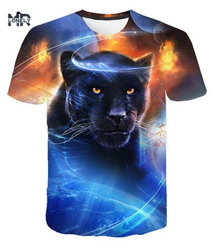 2021 Hombres de Verano de Nuevo la Impresión en 3D T-shirt Tigre león Creativo de dibujos animados Camiseta Tops O-Cuello de Harajuku de gran tamaño de la Camiseta de la Talla 100-6XL