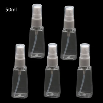 5 Pcs Vacía Pequeña Botella de Spray Envase Rellenable Rociador de la Niebla Botellas de 50 ml T84A