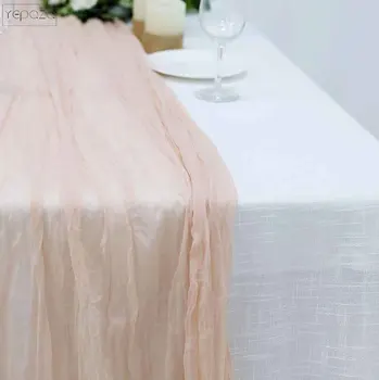 8 personas, regalo de boda de la gasa del tapete de mesa mesa de fiesta banner personalizar la boda de la decoración de la rosa de gasa servilletas y los corredores de 0.6x5m