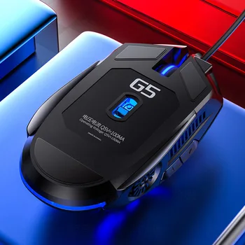 G5 Gaming Mouse 6 7 Botón de Color de luz de fondo USB con Cable Silencio Ratón 4-Velocidad de DPI, RGB Ratón para Juegos Para PC/Laptop Windows 7/8/10/XP
